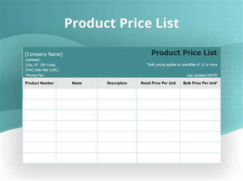 retail product pricing grid template for sales reps